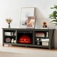 AMERLIFE Fireplace TV Stand, Wood Texture Entertainment Center with 23