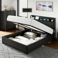 AMERLIFE Full Size Lift Up Storage Bed Frame, Wooden Platform Bed Frame