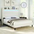AMERLIFE Queen Size Floating Bed Frame, Queen Bed Frame with LED Lights