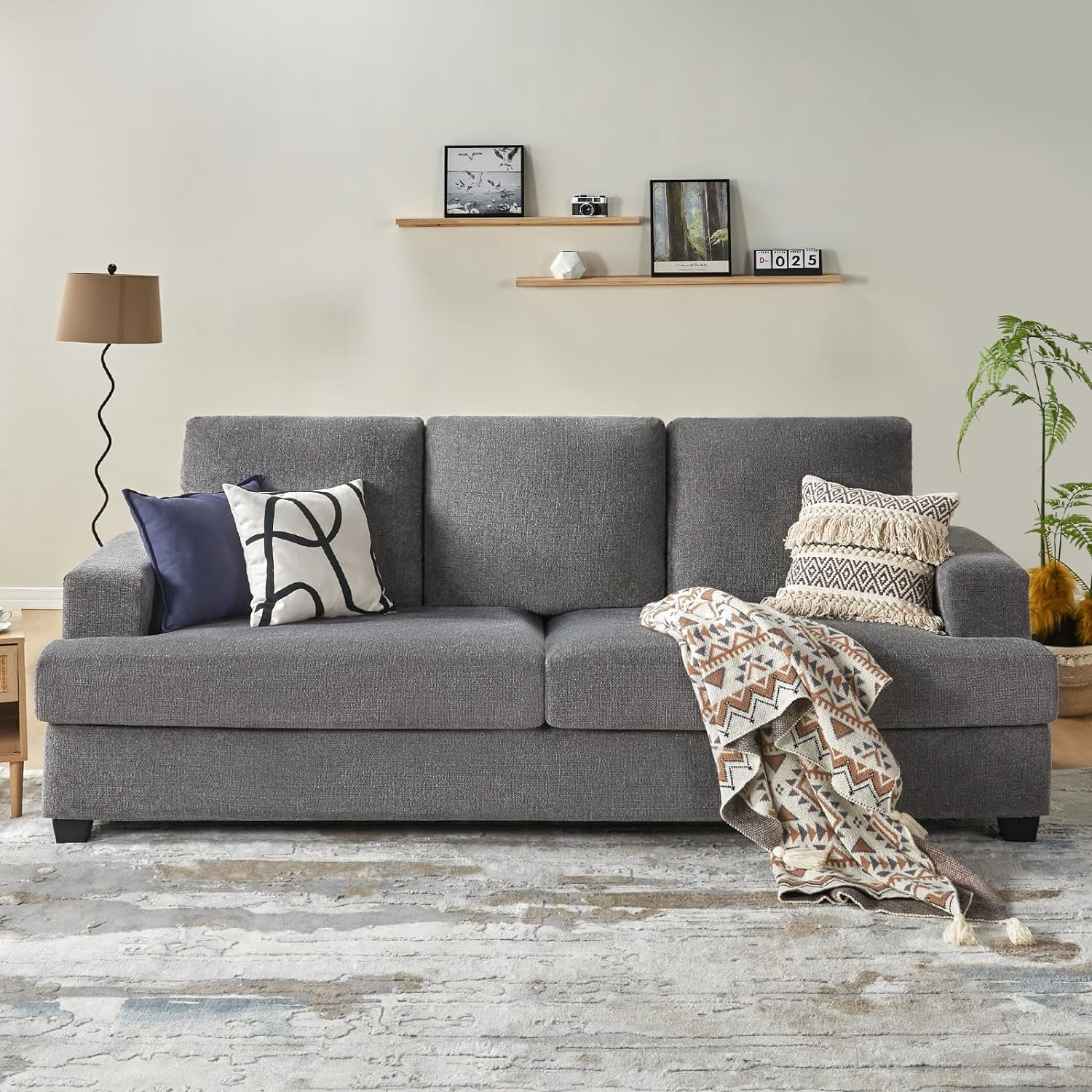 AMERLIFE Sofa, 3 Seater Comfy Couch Sofa 97" Contemporary Couches for ...