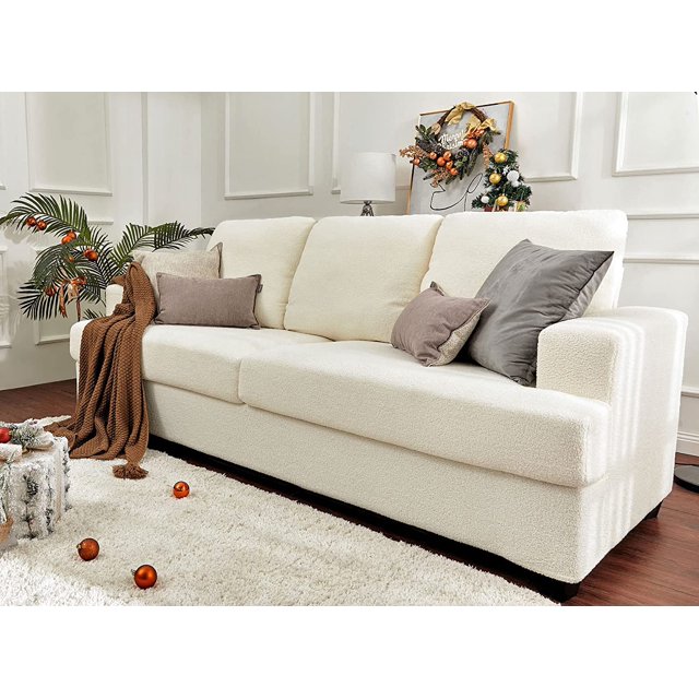 AMERLIFE Sofa, Deep Seat SofaContemporary Boucle Sofa Couch, 3 Seater