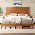 AMERLIFE Solid Wood Bed Frame, Full Size Wooden Platform Bed with 48