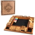 AMEROUS 14 Players Shut DHF10 The Box Dice Game, Wooden Board Table