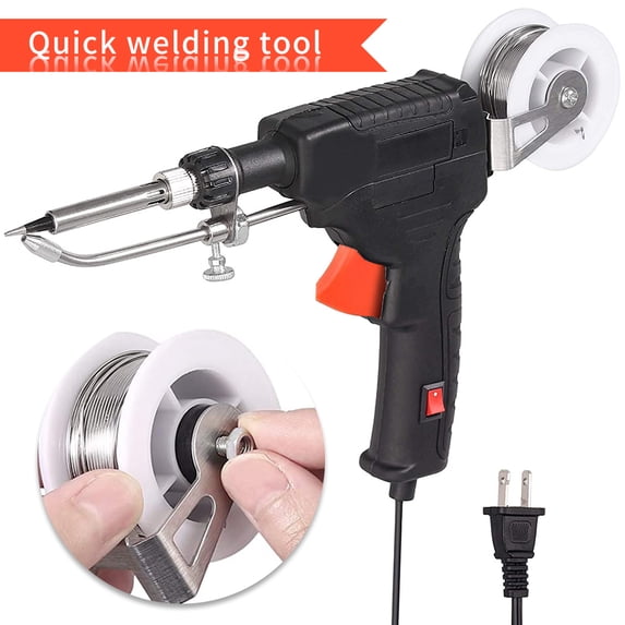 AMERTEER 110V 60W Electric Soldering Gun Automatic Hand-held Solder Iron Kit Welding Tool -Temperature Gun Solder Tool for Circuit Board, Home DIY, Electronic Repair(Black)