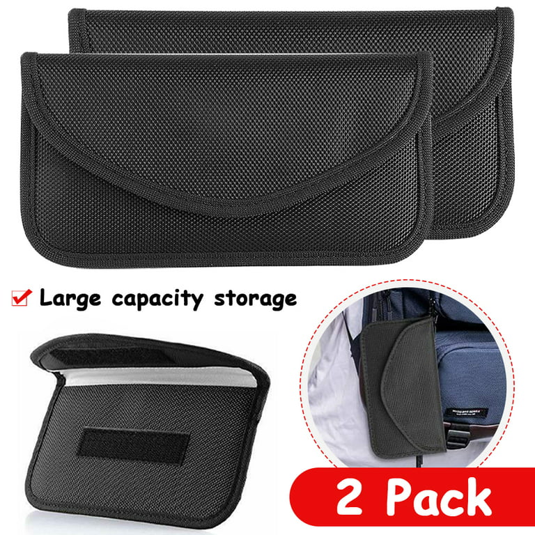 Amerteer 2pcs Faraday Bag for Phones,2 Pack Blocking Bag Faraday Pouch Cage Case Key Fob Protector Signal Blocking Bag for Cell Phone Privacy