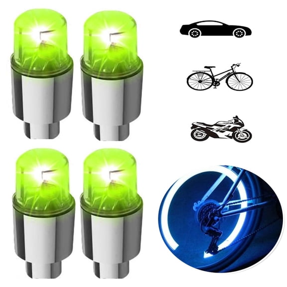 AMERTEER 4 Pack LED Car Wheel Lights, Waterproof Led Tire Lights, Universal Tire Lights,Bicycle Wheel Lights, LED Flash Tyre Wheel Valve Cap Light for Car Bike Bicycle Motor bicycle Wheel Tire Light