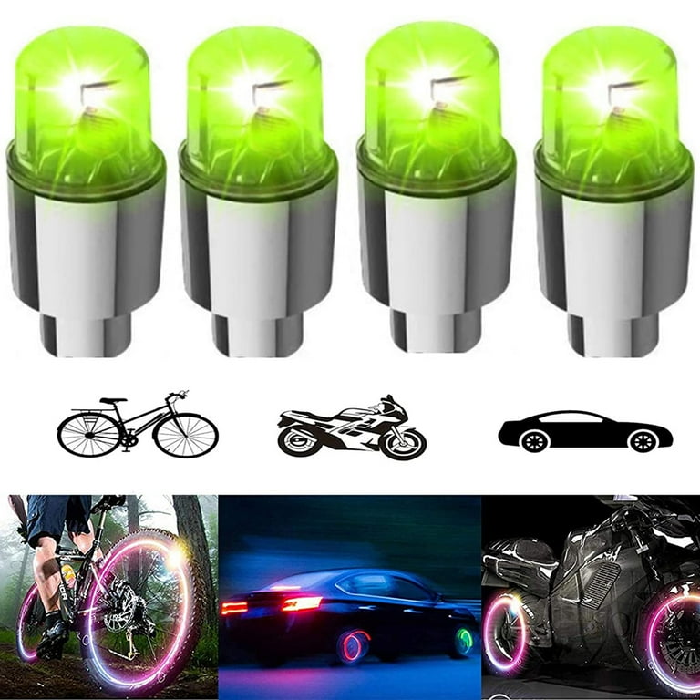 AMERTEER Pack LED Wheel Lights Car Bike Wheel Tire Tyre Valve