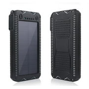 AMERTEER 45000MAh Solar Mobile Power Supply Large Capacity Outdoor Emergency Quick Charge Mobile Power Supply, Suitable for XiaoMi Samsung Black+Green