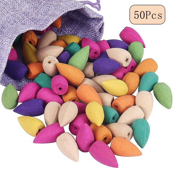 AMERTEER 50Pcs Backflow Incense Cones Natural Scents Waterfall Incense Rose Tulip Jasmine Lavender Rose for Backflow Incense Burner Holder Natural | Meditation & Yoga Gift