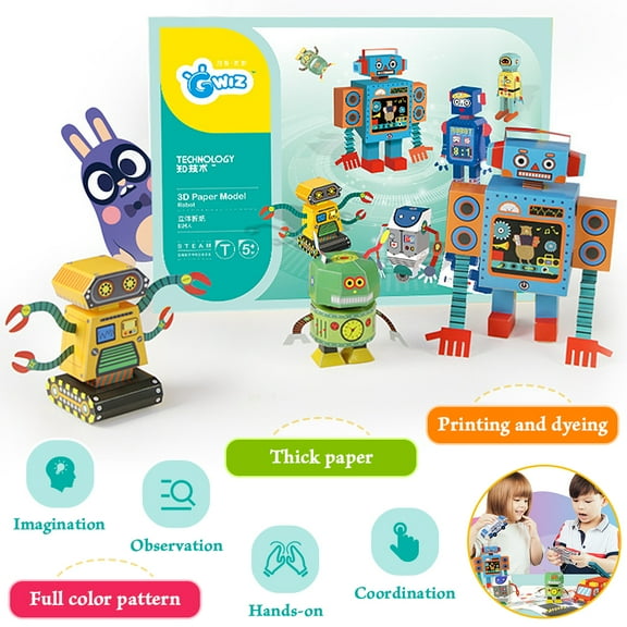 AMERTEER Colorful Origami Paper Kit ,3D Paper Model DIY Folding Paper Model for Crafts Toddler Crafts Art Toys for Parent-Child Game, School Handmade Lessons, for Boys Girls