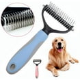 thumbnail image 1 of AMERTEER Dematting Comb Tool for Dogs Cats Pet Grooming Undercoat Rake with Dual Side - Gently Removes Undercoat Knots Mats, 1 of 7