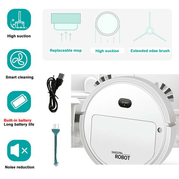 AMERTEER K235A Robot Vacuum Cleaner 4-In-1 USB Rechargeable Smart Sweeping Robot Dry Wet Sweeping Vacuum Cleaner Disinfection Home
