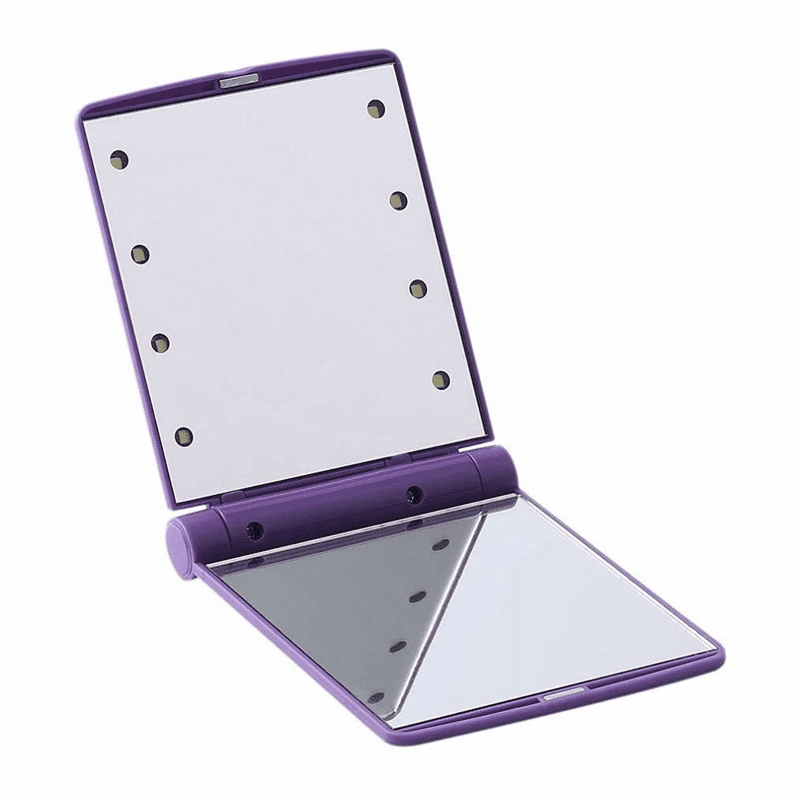 AMERTEER Makeup Mirror with Lights, 8 Led Lighted Make Up Travel Size  Mirrors Compact Portable Folding Handheld Lighting Kits for Teen Girls  College Essentials Women Kids - Walmart.com, image size:1600x1600