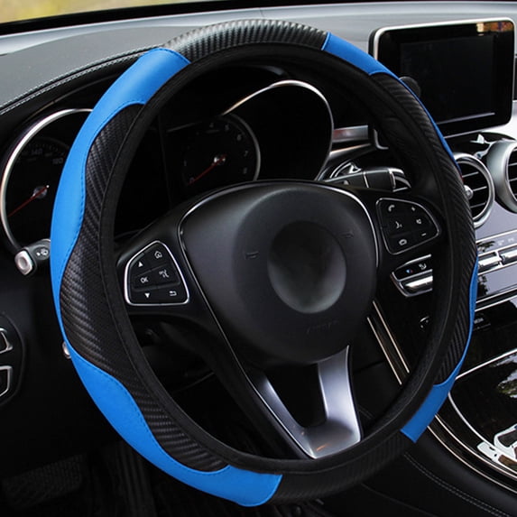 AMERTEER Microfiber Leather Steering Wheel Cover Breathable Auto Car Steering Wheel Cover for Men Women Universal Car Truck SUV 15 Inches