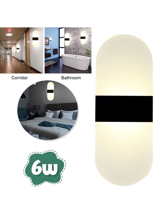 Modern Wall Sconces 6W LED Wall Lights Up Down Wall Lamp Acrylic for Bedroom Corridor Stairs Bathroom Indoor Lighting Fixture Not Dimmable Home Room Decor, Warm White