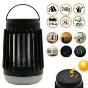 AMERTEER Mosquito Killer Lamp, 3-in-1 Rechargeable Solar & USB Powered Bug Zapper, IP66 Waterproof Hanging Camping Lantern, Portable Insect Fly Pest Trap for Indoor Outdoor Backyard Patio Traveling
