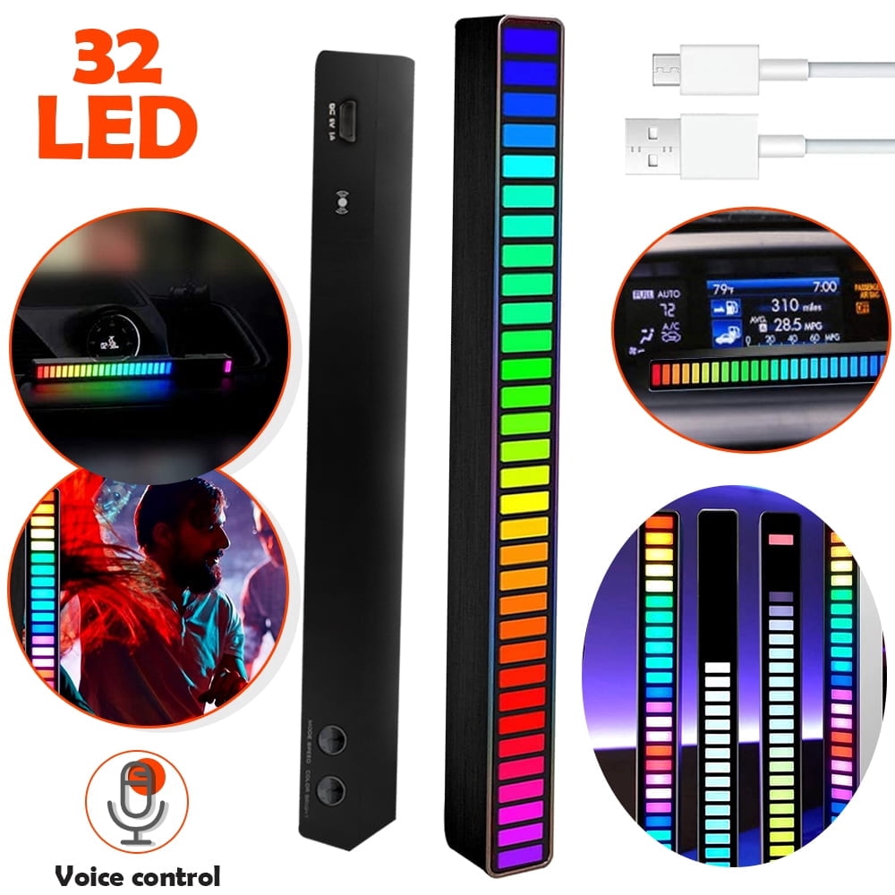 AMERTEER New Car Sound Control Light, RGB Voice-Activated Music Rhythm ...