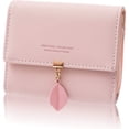 thumbnail image 1 of AMERTEER Small Wallet for Women PU Leather Pendant Card Holder Organizer Leaf Pendant Zipper Coin Purse Travel Short Wallet Ladies Mini Purse with Coin Pocket, 1 of 6