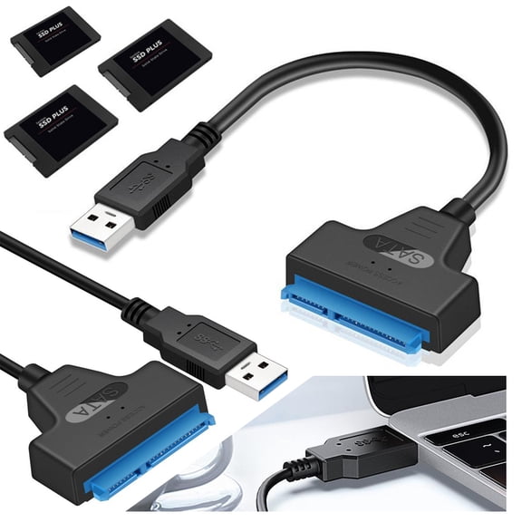 AMERTEER Super Speed USB 3.0 to Sata III 2.5 inch Hard Drive Adapter Converter Cable,Supports UASP SATA III II I to USB 3.0,External 2.5" HDD SSD Serial ATA Cable Converte