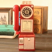 AMERTEER Vintage Rotate Classic Look Dial Pay Phone Model Retro Booth Home Decoration Ornament New