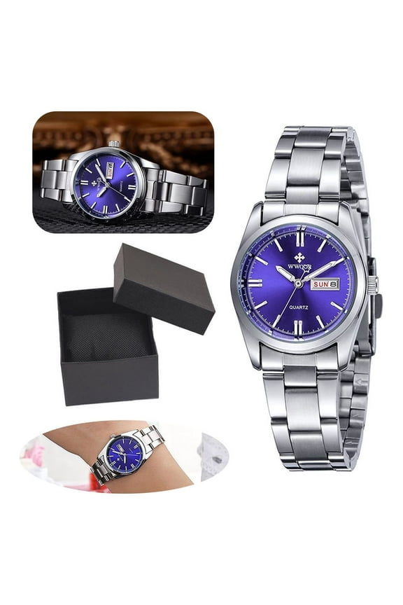 Women Watches, Ladies New Fashion Waterproof Quartz Clocks Watch Women Stainless Steel Date Gift,Dial Women Analog Watch with Stainless Steel Expansion Band