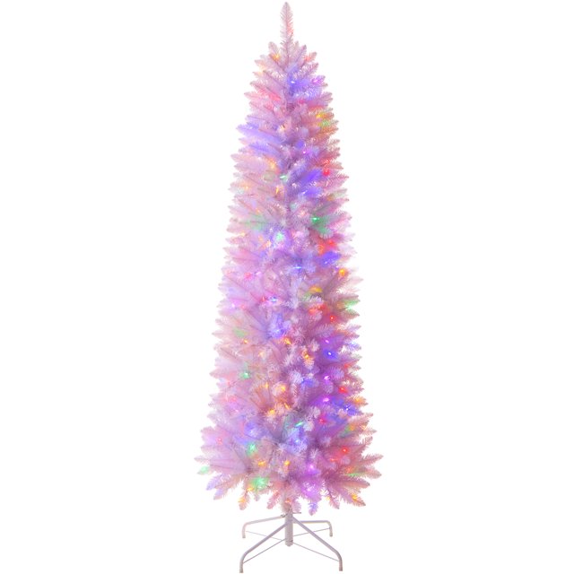 AMERZEST 6.5FT White Slim Christmas Tree, Artificial Christmas Trees