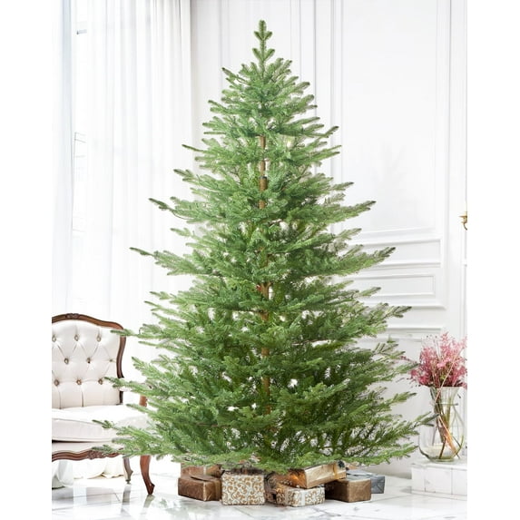 AMERZEST 6 FT Unlit Aspen Fir Artificial Christmas Tree,Hinged/Feel Real/No Lights Xmas Tree