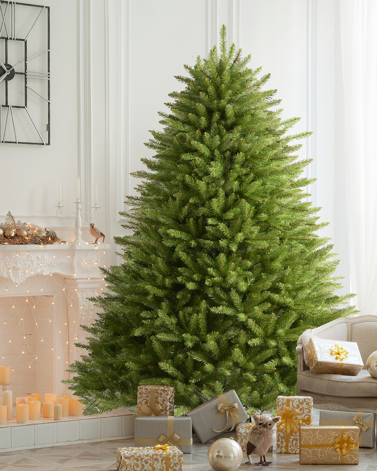 AMERZEST Artificial Christmas Tree 4.5ft Premium Spruce Christmas Tree