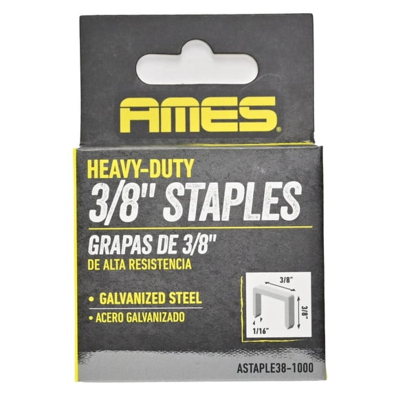 AMES 3/8" Heavy Duty T50 Galvanized Staples - 1,000 Count