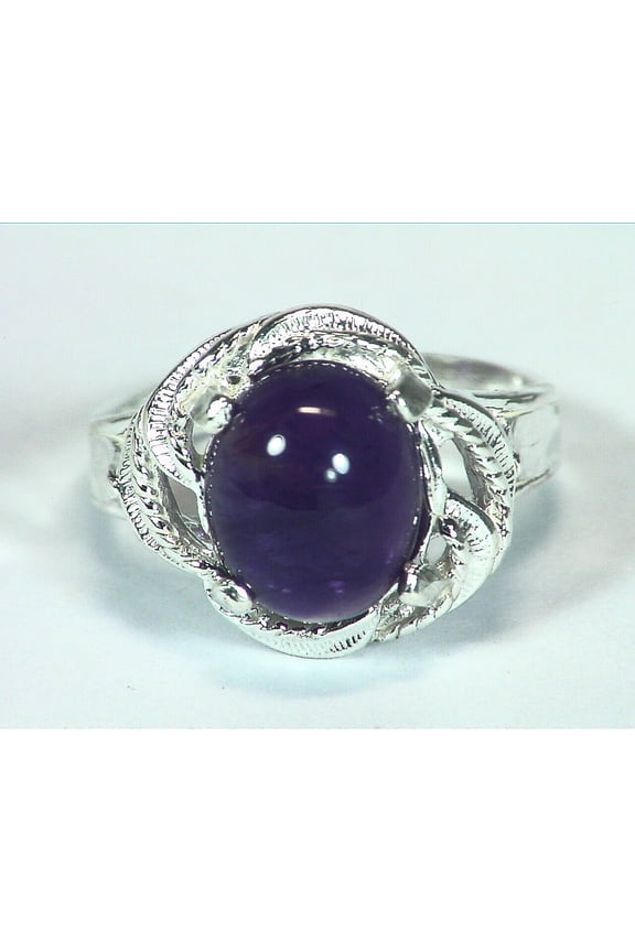 AMETHYST CABOCHON SET IN A STERLING SILVER BEAUTIFUL DESIGN LADY,S RING,RSS,567