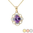 thumbnail image 1 of AMETHYST FLOWER OF LIFE PENDANT NECKLACE IN GOLD (YELLOW/ROSE/WHITE GOLD) :  10K  Pendant with 18" chain, 1 of 1