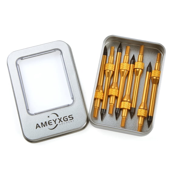 AMEYXGS 6pcs Archery Crossbow Shooting Hunting 3 Blade & Storage Iron Box