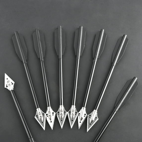 AMEYXGS 6pcs Crossbow Arrows Diameter 6mm Non-Removable, Outdoor Practice Game Black