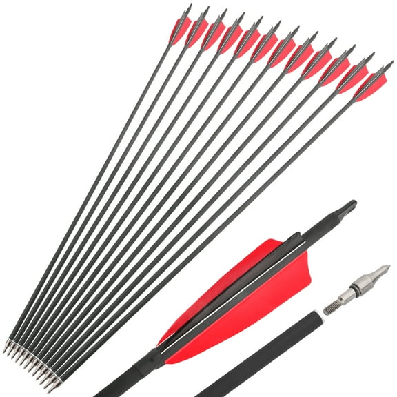 AMEYXGS Archery(12pcs/Box)Carbon Arrow Turkey Feather for Compound Bow Hunting