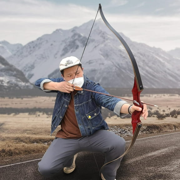 AMEYXGS Archery 60" Recurve Bow Set for Competition 3D Hunting , 25 lbs