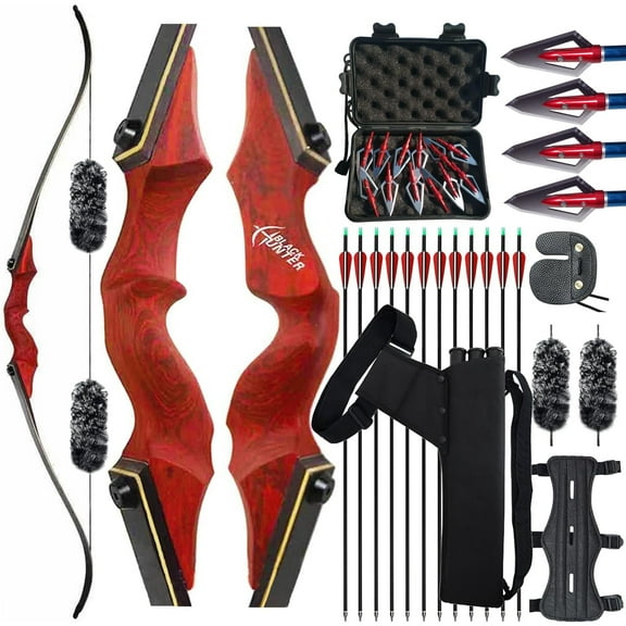 AMEYXGS Archery 60" Recurve Bow Set for Competition 3DHunting Outdoor Practice 20-60lb