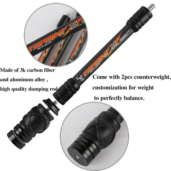 AMEYXGS Archery 8" 10" 12" 15" Compound Bow Stabilizer Carbon Balance Bar Weight Bow Damper Hunt