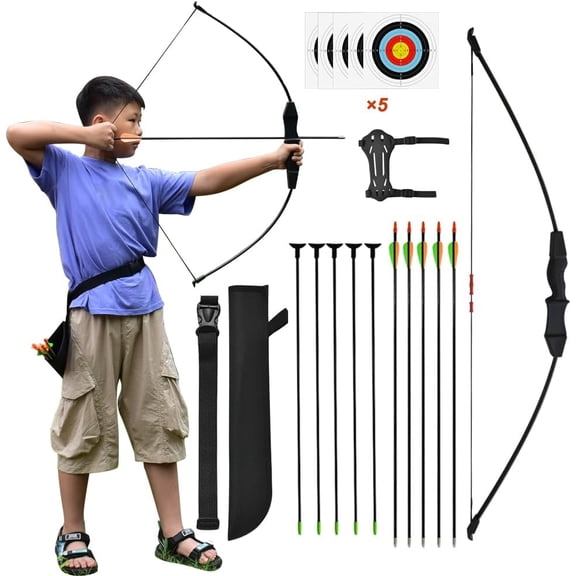 AMEYXGS Archery Bow and Arrow for Kids, Beginner, Youth Target, Practice and Recreation