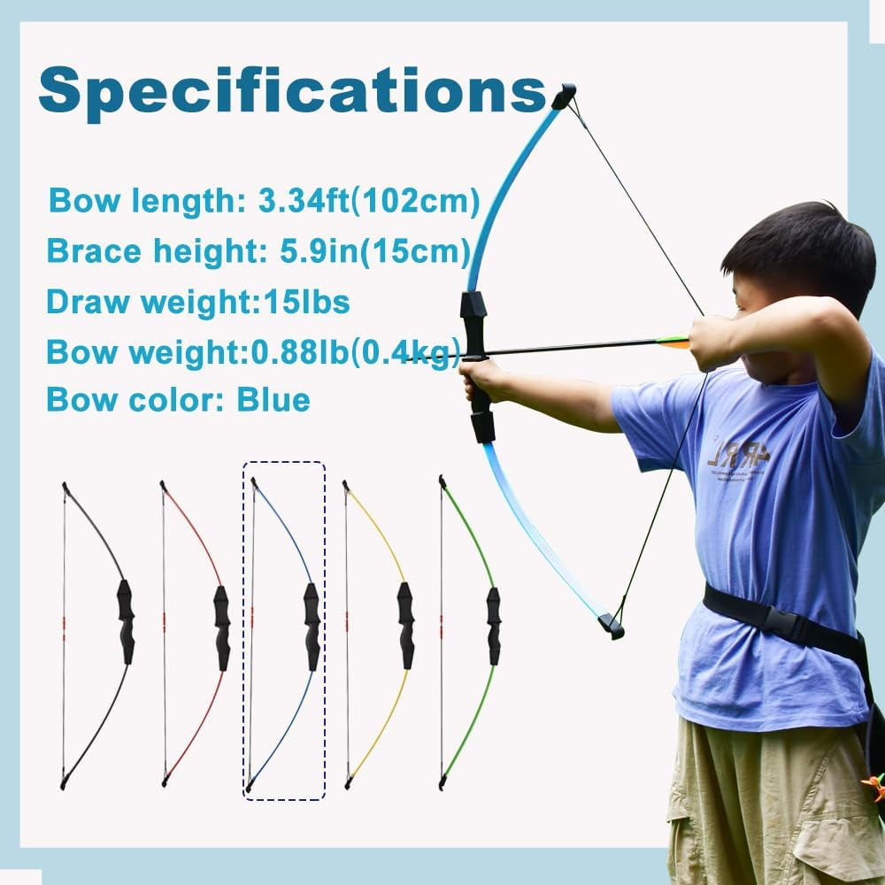 AMEYXGS Archery Bow and Arrow for Kids, Beginner, Youth  Target, Practice and Recreation