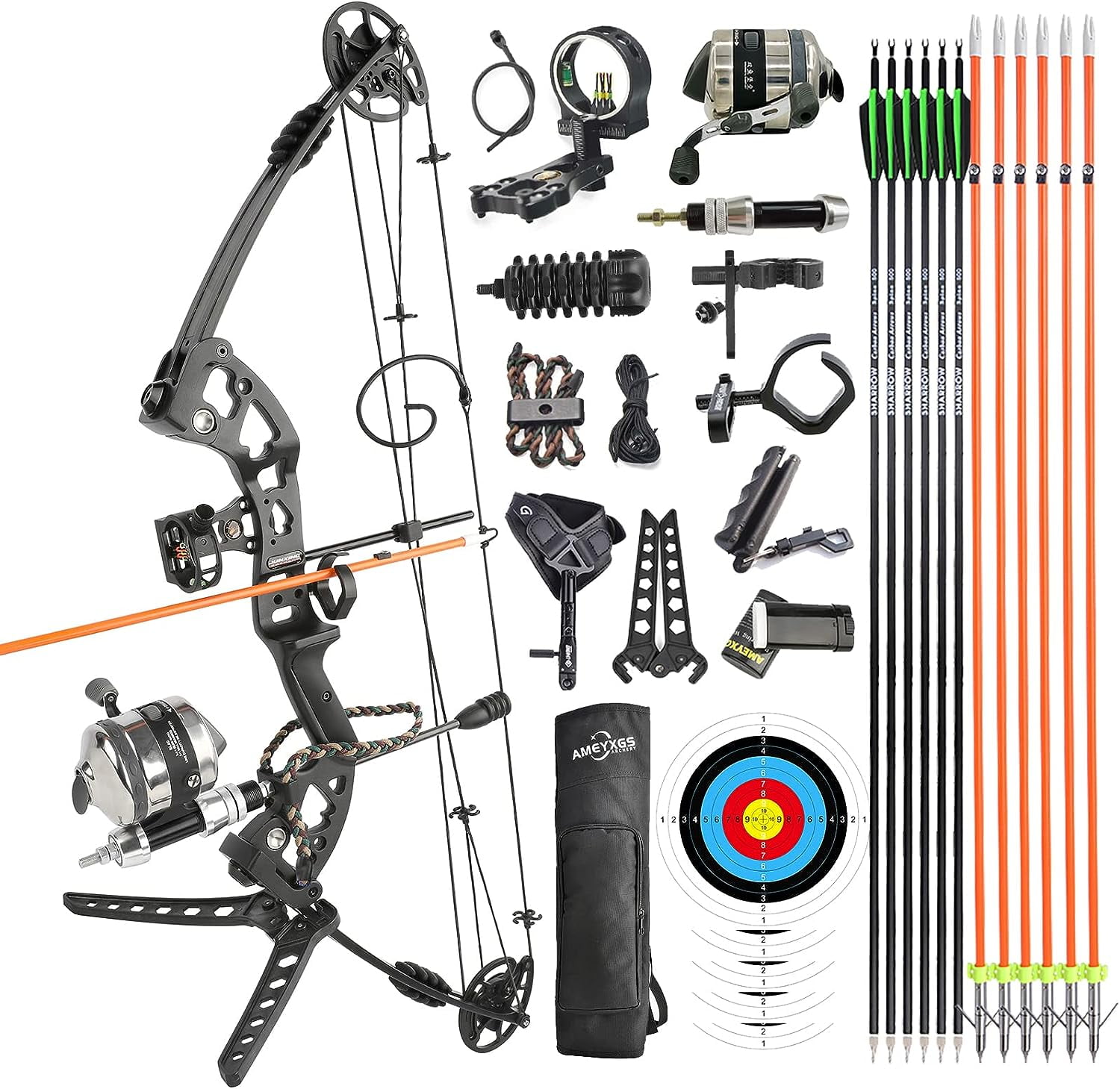 AMEYXGS Archery Bowfishing Compound Bow Kit For Bowfishing Arrow,Right & Left Hand