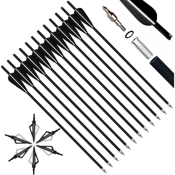 AMEYXGS Archery Carbon Crossbow Bolts Hunting Broadheads Outdoor Practice