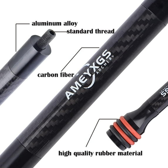 AMEYXGS Archery Carbon Fiber Stabilizer Rod - 6/8/10/12-Inch Bow Balance Bar Side Rod Stabilizer for Hunting Compound Bow