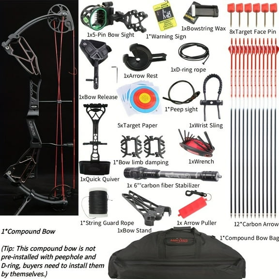 AMEYXGS Archery Compound Bow Set 3070lbs  Adjustable Hunting & Target Shooting Bow for Adults Beginners