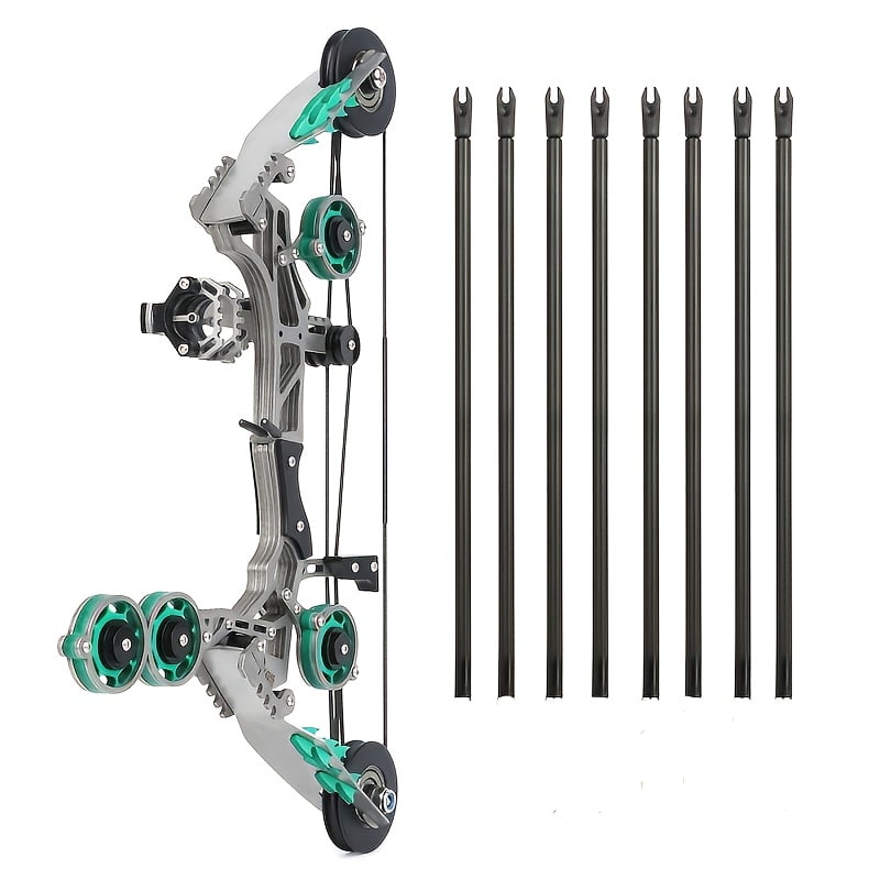 AMEYXGS Archery - Green Mini Composite Bow Suitable for Outdoor Archery Mini Bow Set On The Right Hand