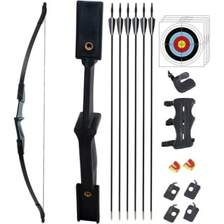 WOODEN BOW AND ARROW w QUIVER set 3 PACK ARROWS wood youth archery