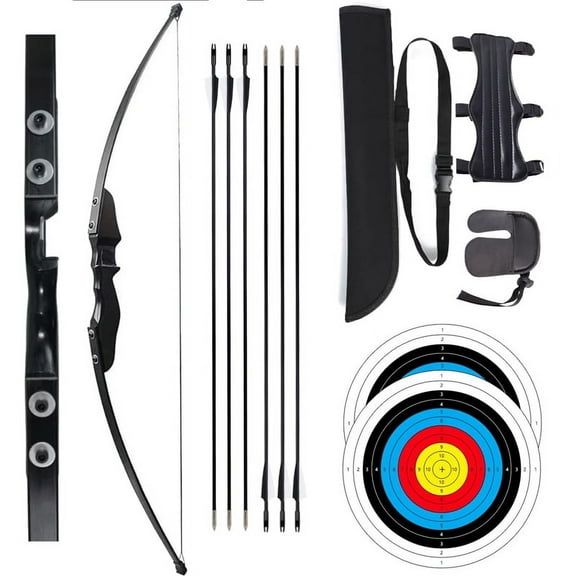 AMEYXGS Archery Takedown Recurve Bow and Arrow Set Hunting Target Adults 30-40 Lbs