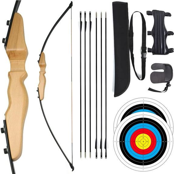 AMEYXGS Archery Takedown Recurve Bow and Arrow Set Hunting Target Adults 30-40 Lbs
