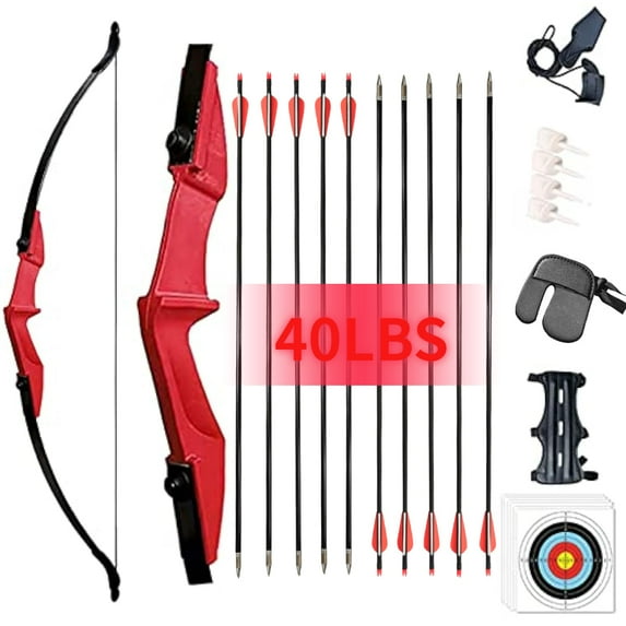 AMEYXGS Archery Takedown Recurve Bow and Arrow Set Left/Rght Hand Longbow Kit Beginner
