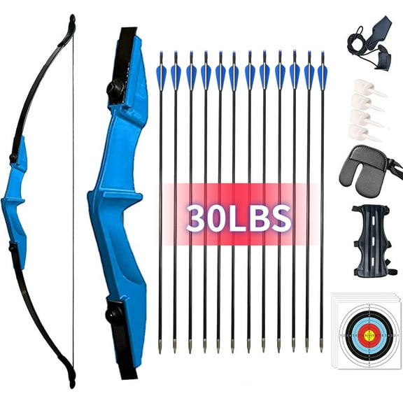 AMEYXGS Archery Takedown Recurve Bow and Arrow Set Left/Rght Hand Longbow Kit Beginner