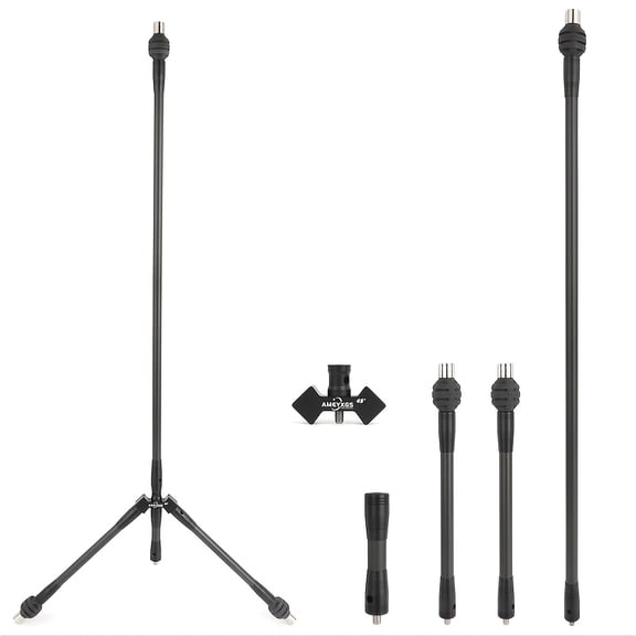 AMEYXGS Bow Stabilizer Set 28-inch 3k Carbon Bow Balance Bar with Stabilizer Rubber and Weights, Suitable for Recurve and Compound Bows